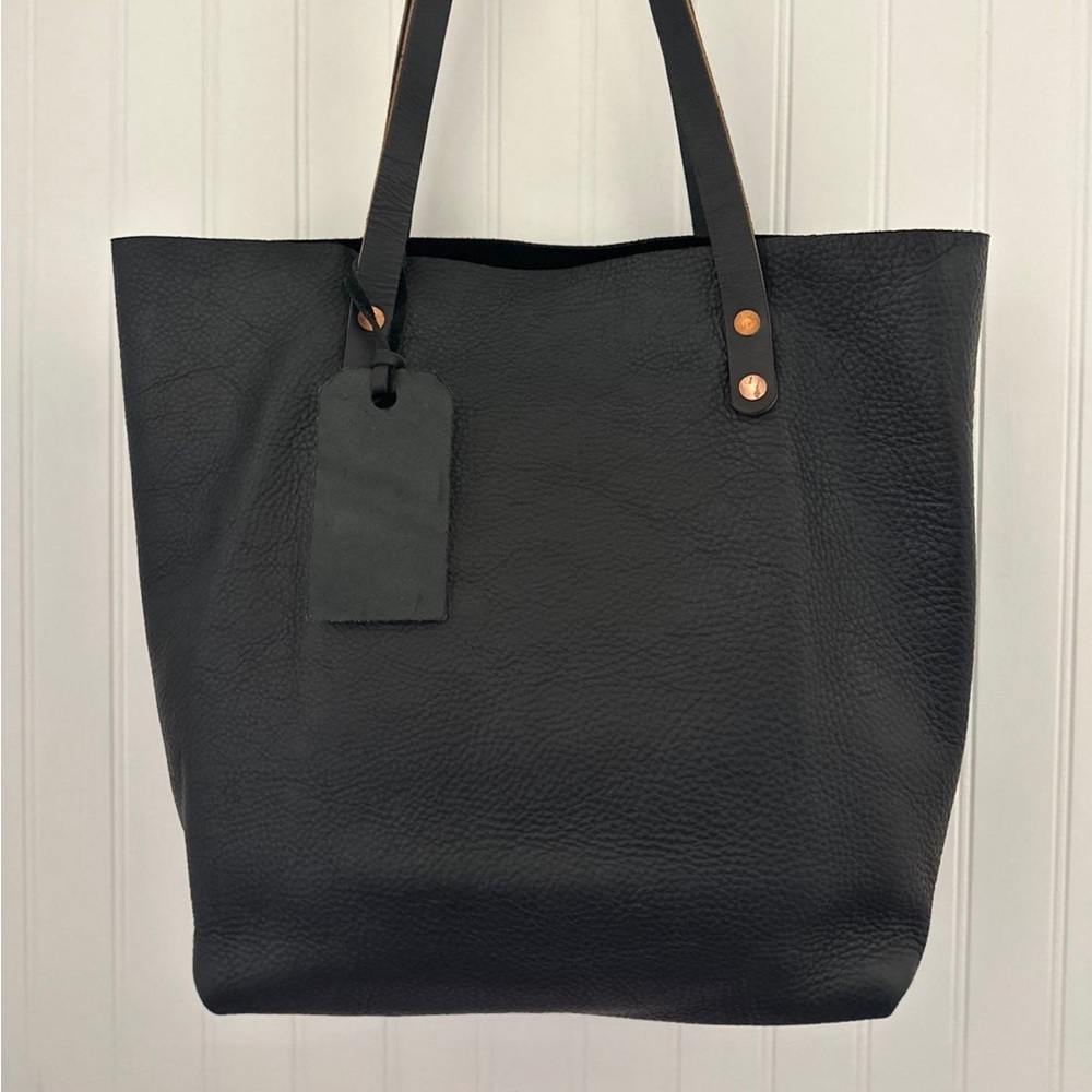 KMM and CO Black Pebbled Leather Tote